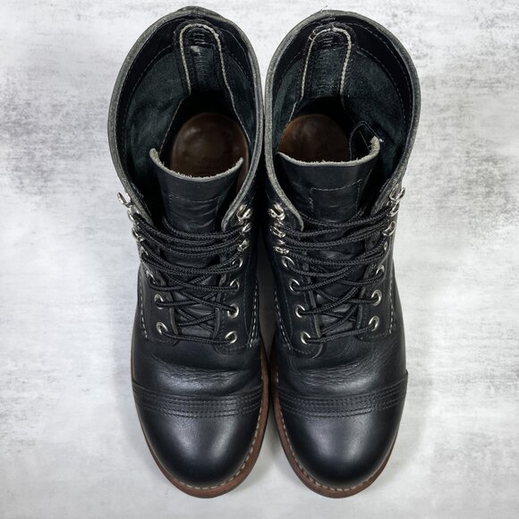 Red Wing Iron Ranger 8114 6" Leather Cork Sole Boots - Men's Size 6 D - Black - Picture 7 of 10